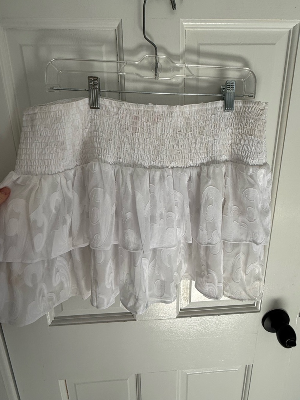 Lilly Pulitzer White Ruffle Sheer Cover Up Skirt | Beachy Boho Mini Skirt